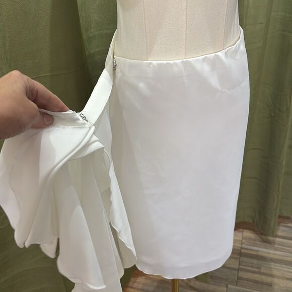 P.A.R.O.S.H. Elegant White Drape Skirt, XS - Picture 6 of 7